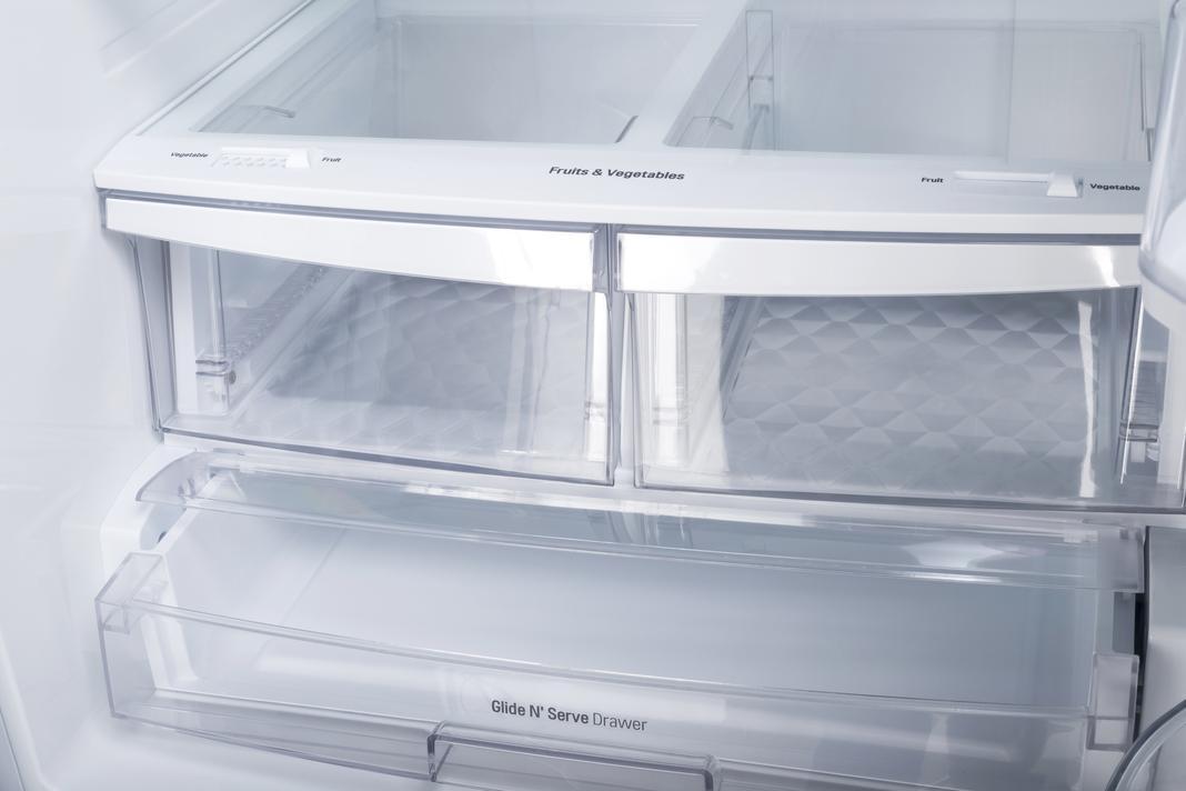 LG - 29.8 Inch 21.8 cu. ft French Door Refrigerator in White - LRFNS2200W