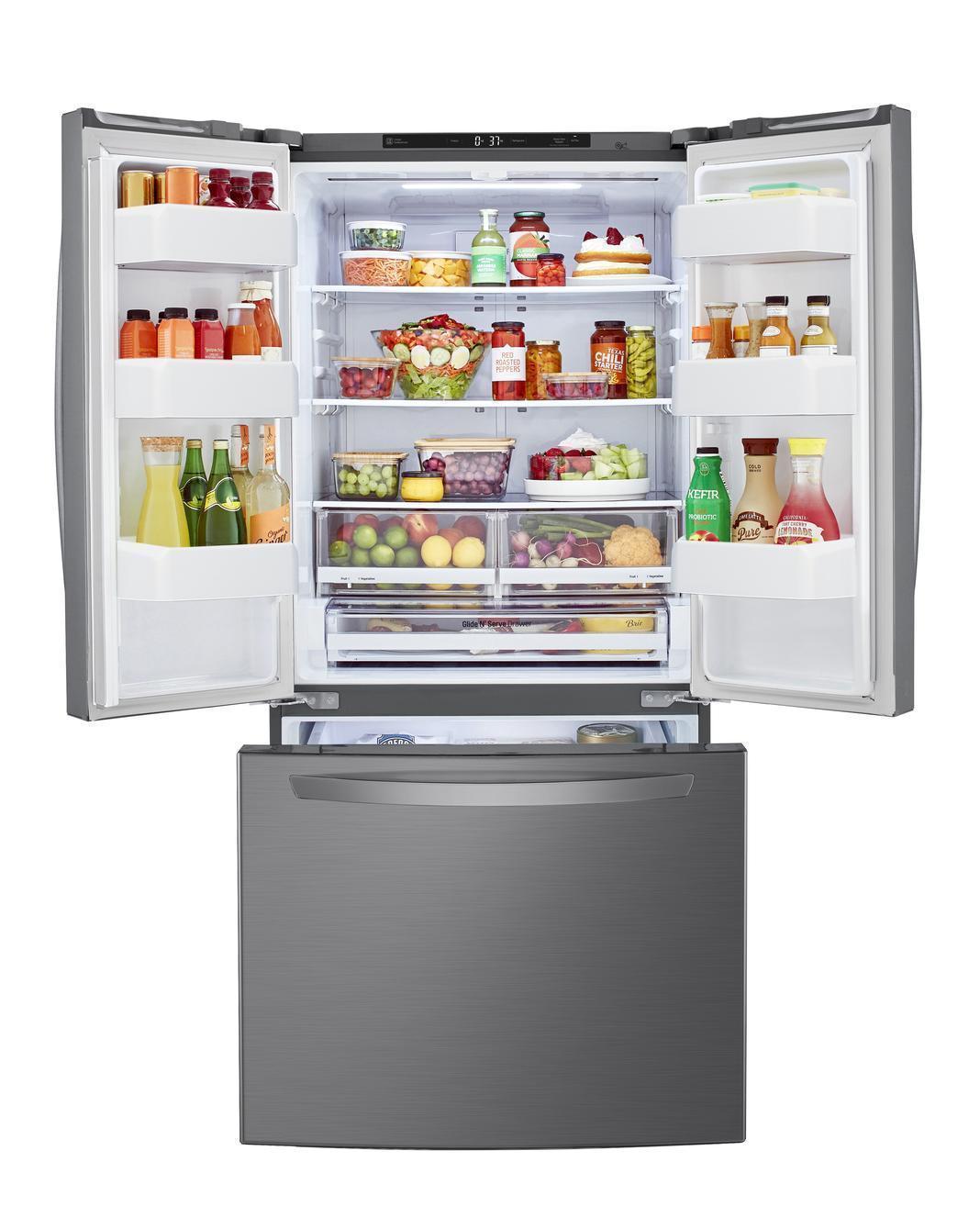LG - 33 Inch 25.1 cu. ft French Door Refrigerator in Silver - LRFNS2503V