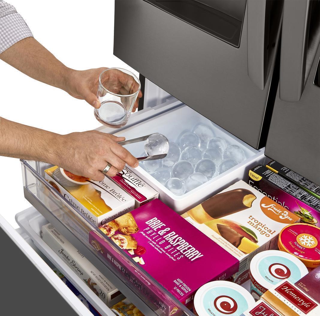 LG - 35.8 Inch 23.5 cu. ft French Door Refrigerator in Black Stainless - LRFVC2406D