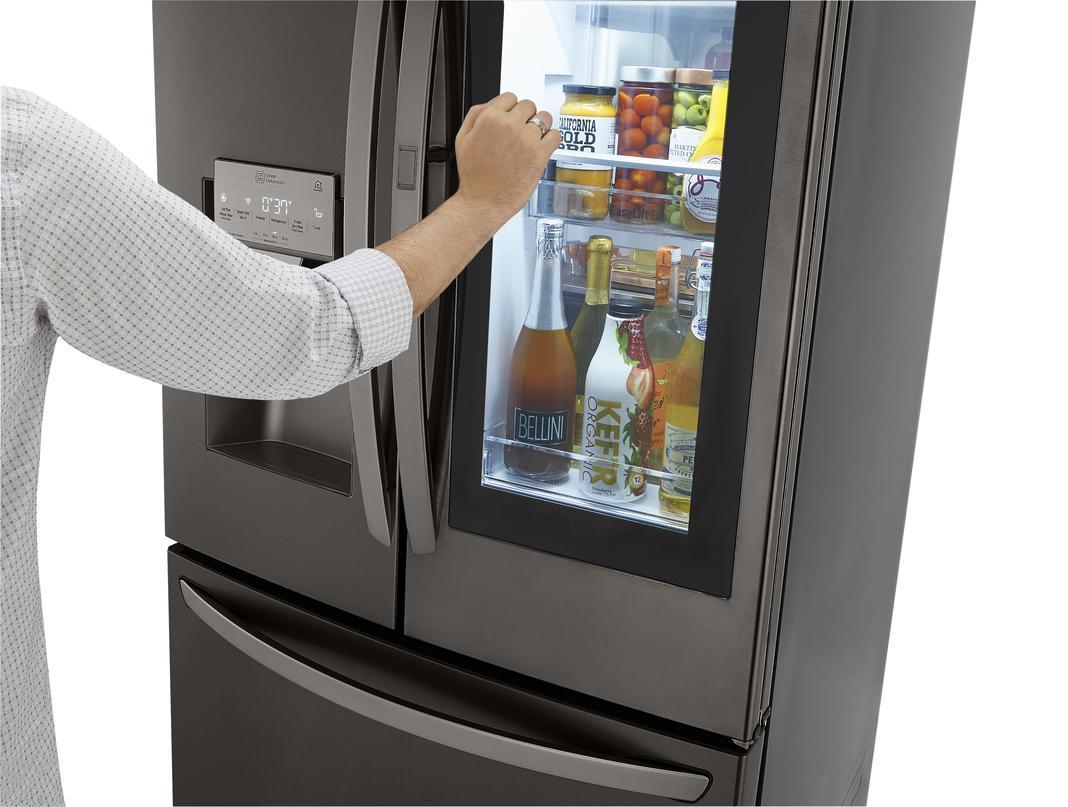 LG - 35.8 Inch 23.5 cu. ft French Door Refrigerator in Black Stainless - LRFVC2406D