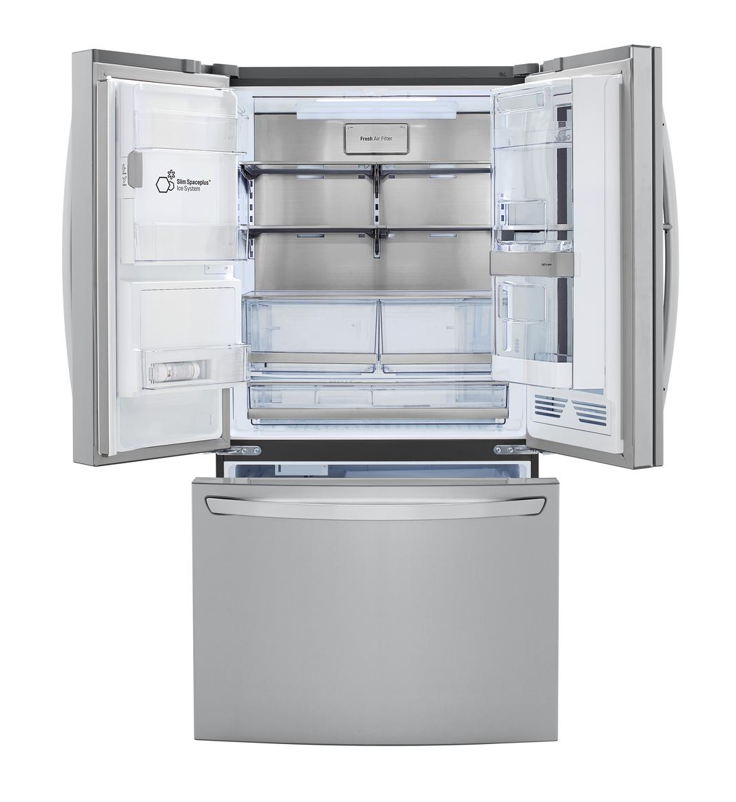 LG - 35.8 Inch 23.5 cu. ft French Door Refrigerator in Stainless - LRFVC2406S