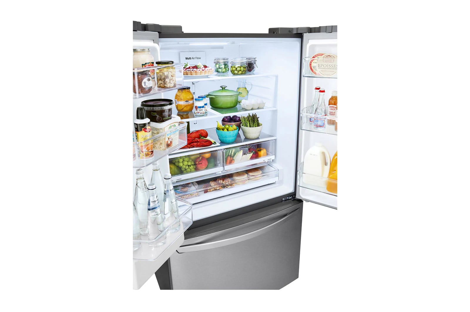 LG - 35.75 Inch 29 cu. ft French Door Refrigerator in Stainless - LRFWS2906S