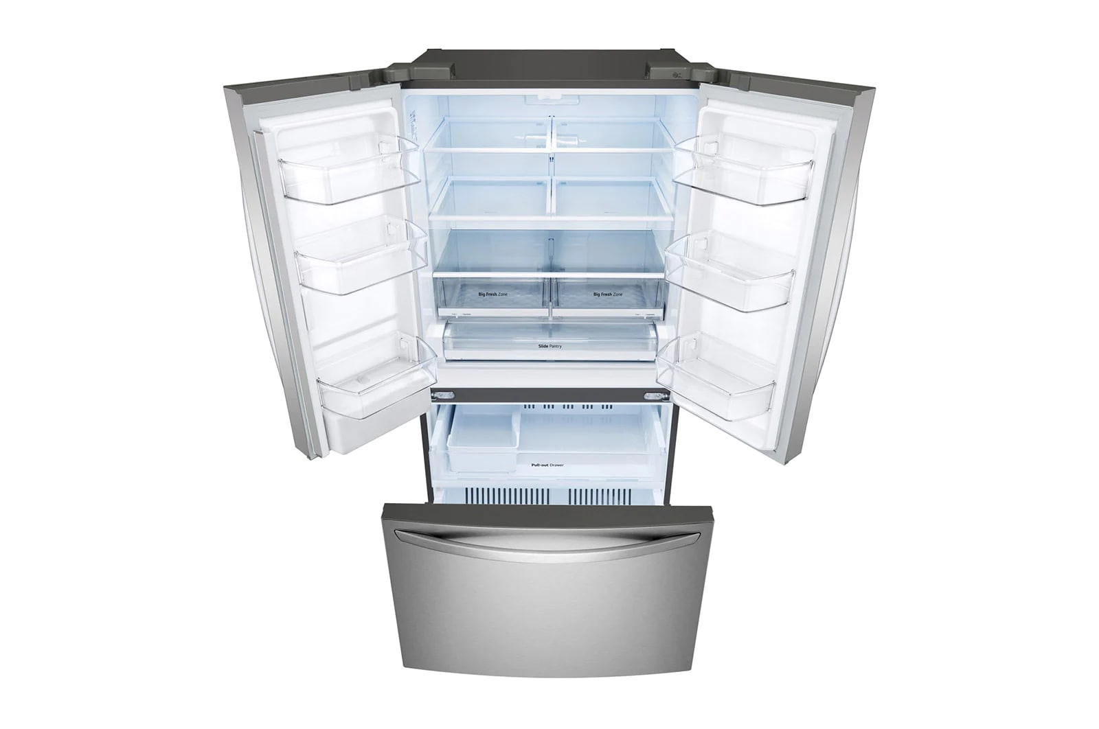 LG - 35.75 Inch 29 cu. ft French Door Refrigerator in Stainless - LRFWS2906S