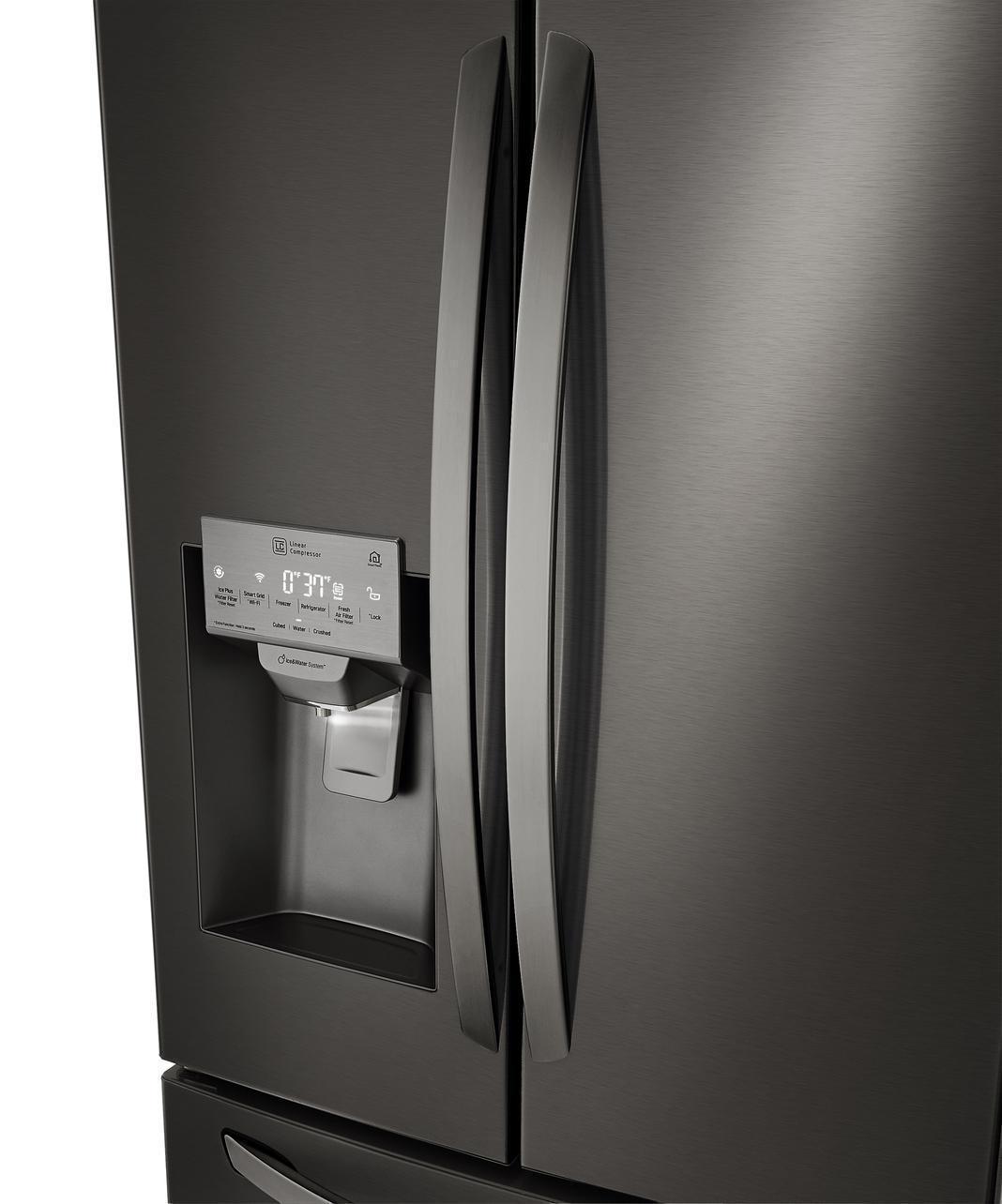 LG - 32.8 Inch 24.5 cu. ft French Door Refrigerator in Black Stainless - LRFXS2503D