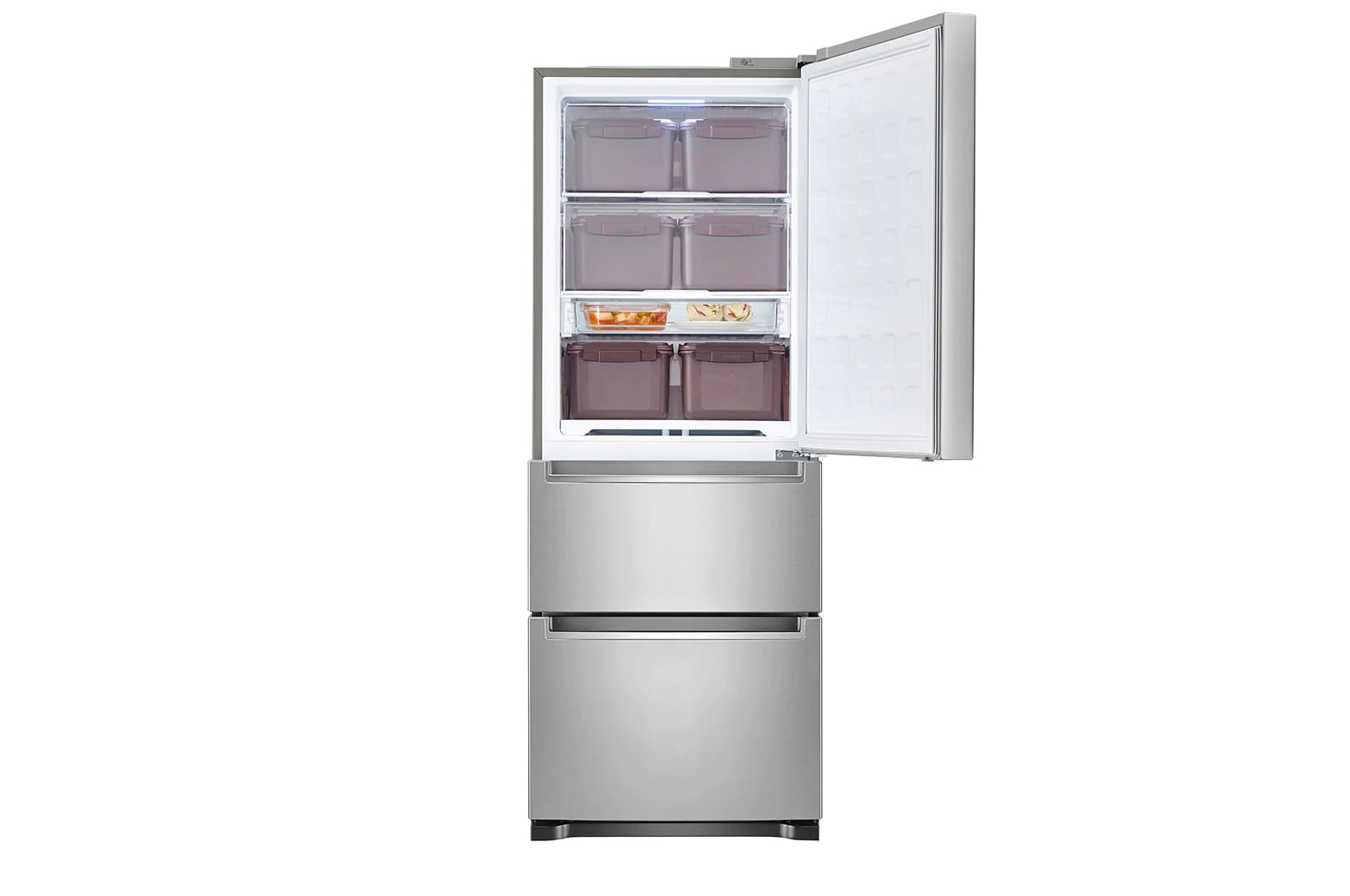 LG - 26.25 Inch 11.7 cu. ft Bottom Mount Refrigerator in Silver - LRKNS1205V