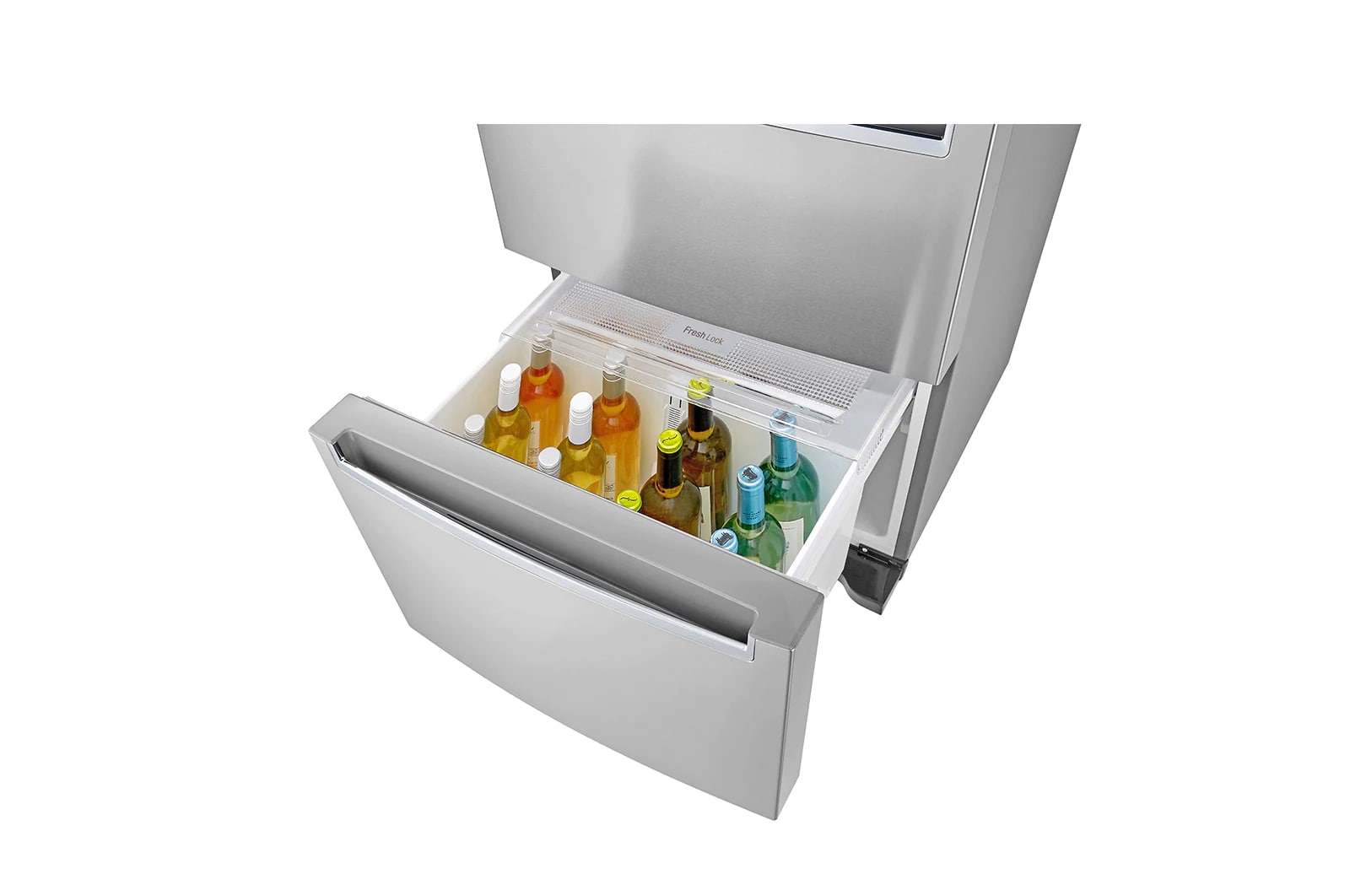 LG - 26.25 Inch 11.7 cu. ft Bottom Mount Refrigerator in Silver - LRKNS1205V