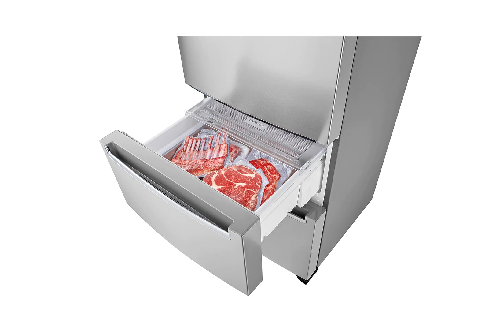 LG - 26.25 Inch 11.7 cu. ft Bottom Mount Refrigerator in Silver - LRKNS1205V