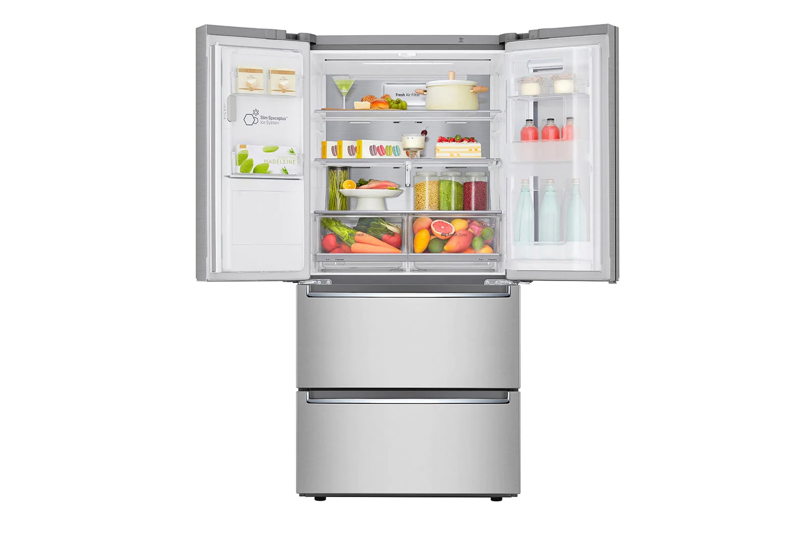LG - 32.875 Inch 18.3 cu. ft French Door Refrigerator in Stainless - LRMVC1803S