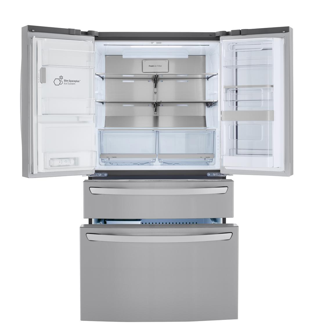 LG - 35.75 Inch 29.5 cu. ft French Door Refrigerator in Stainless - LRMVS3006S