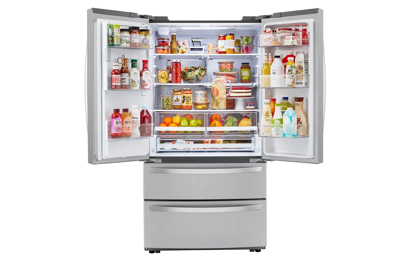 LG - 35.75 Inch 22 cu. ft French Door Refrigerator in Stainless - LRMXC2206S