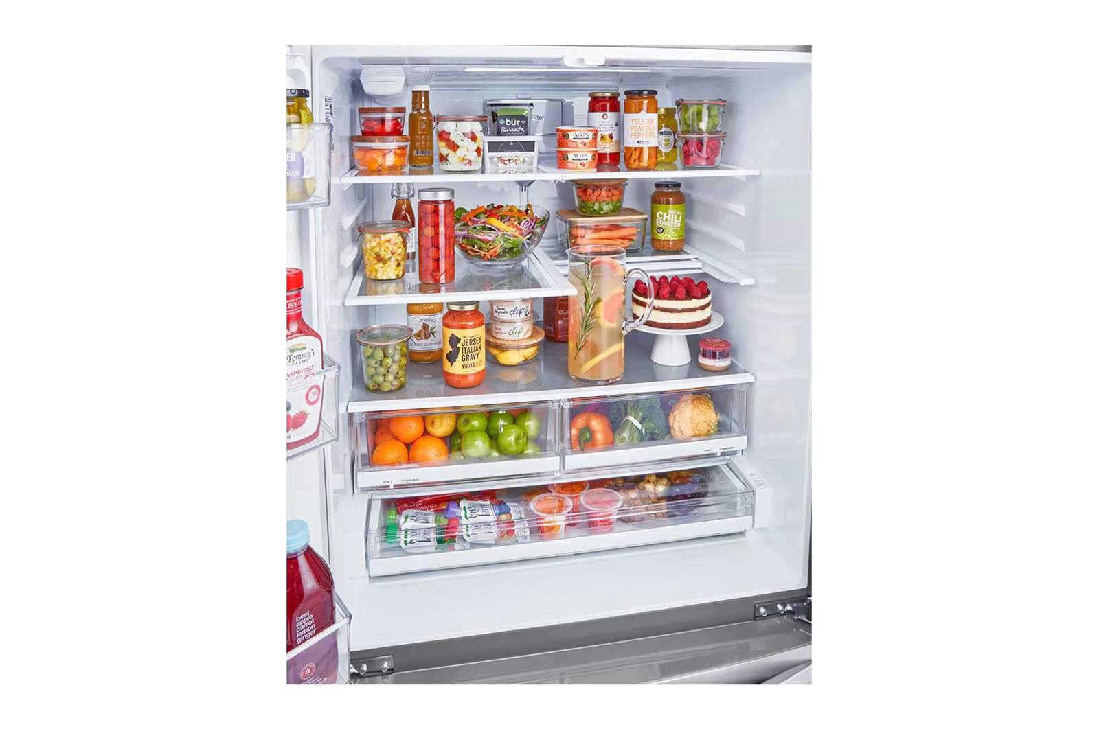 LG - 35.75 Inch 22 cu. ft French Door Refrigerator in Stainless - LRMXC2206S