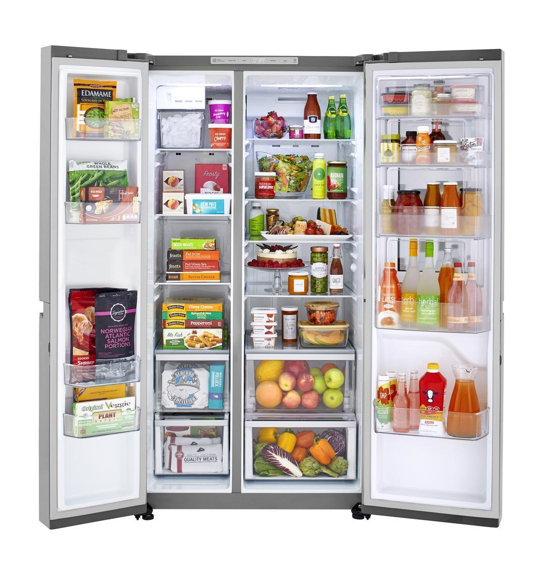 LG - 35.8 Inch 26.8 cu. ft Side by Side Refrigerator in Stainless - LRSES2706V