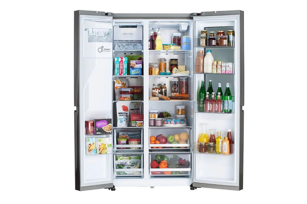 LG - 35.875 Inch 27 cu. ft Side by Side Refrigerator in Stainless - LRSOS2706S