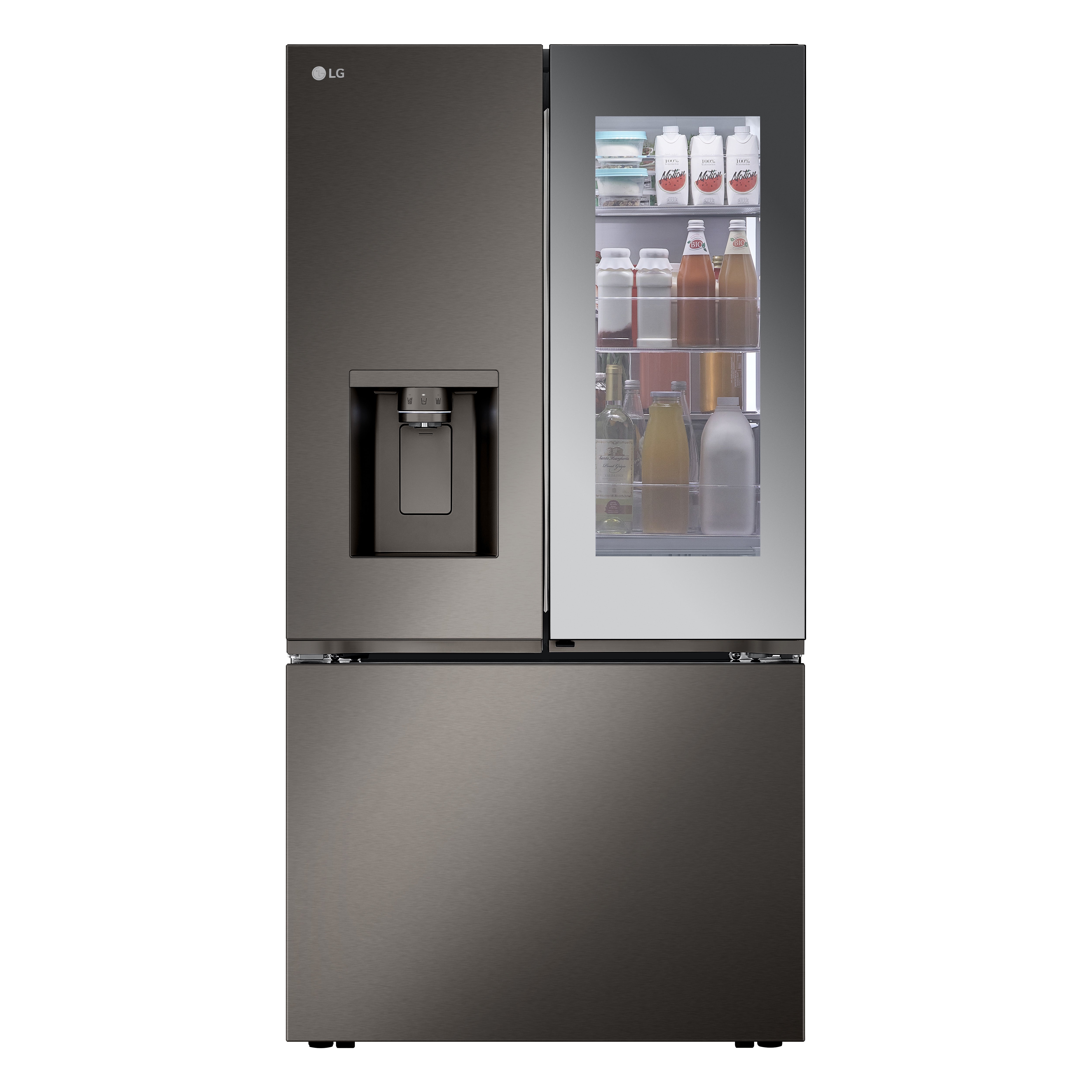 LG - 35.8 Inch 25.5 cu. ft French Door Refrigerator in Black Stainless - LRYKC2606D