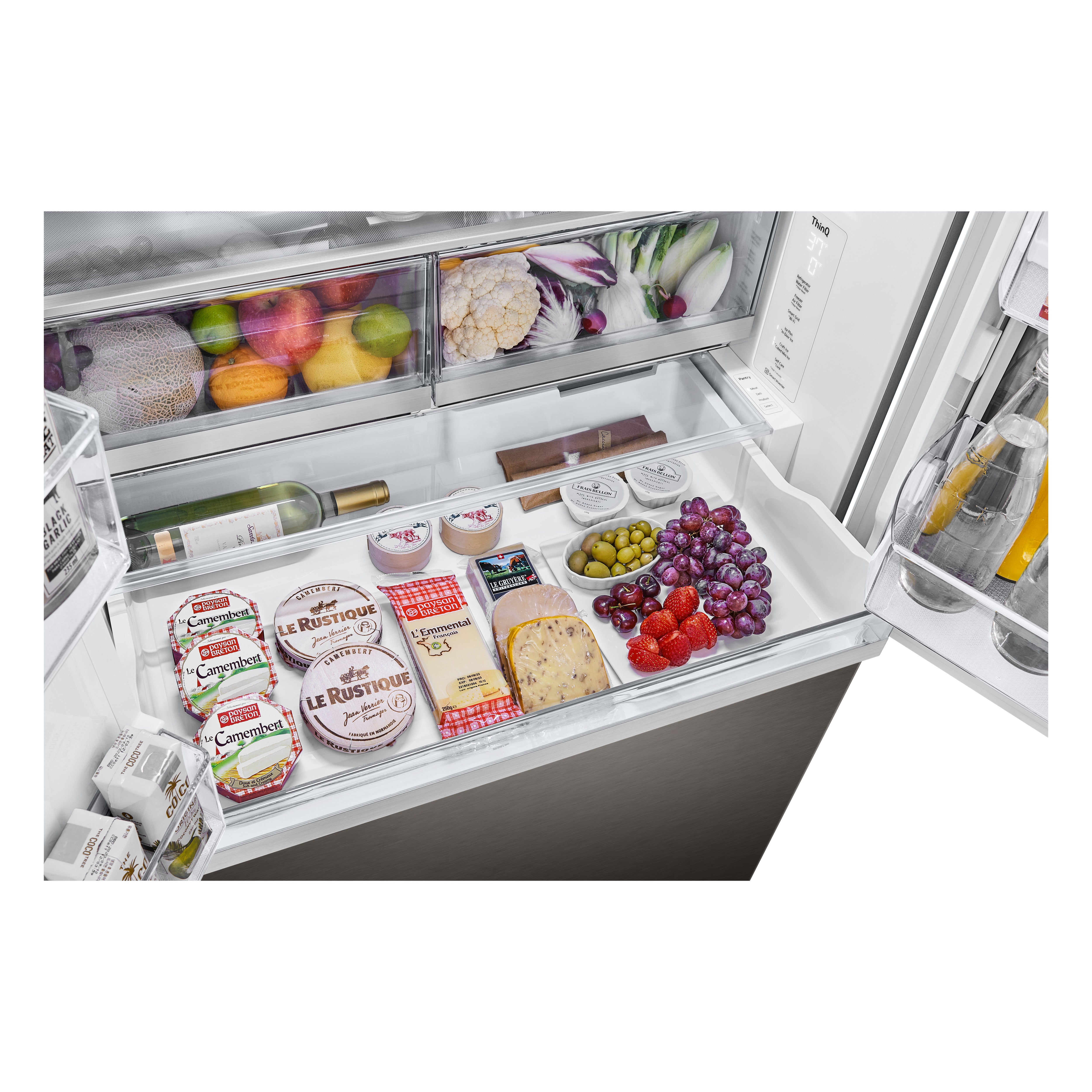 LG - 35.8 Inch 25.5 cu. ft French Door Refrigerator in Black Stainless - LRYKC2606D