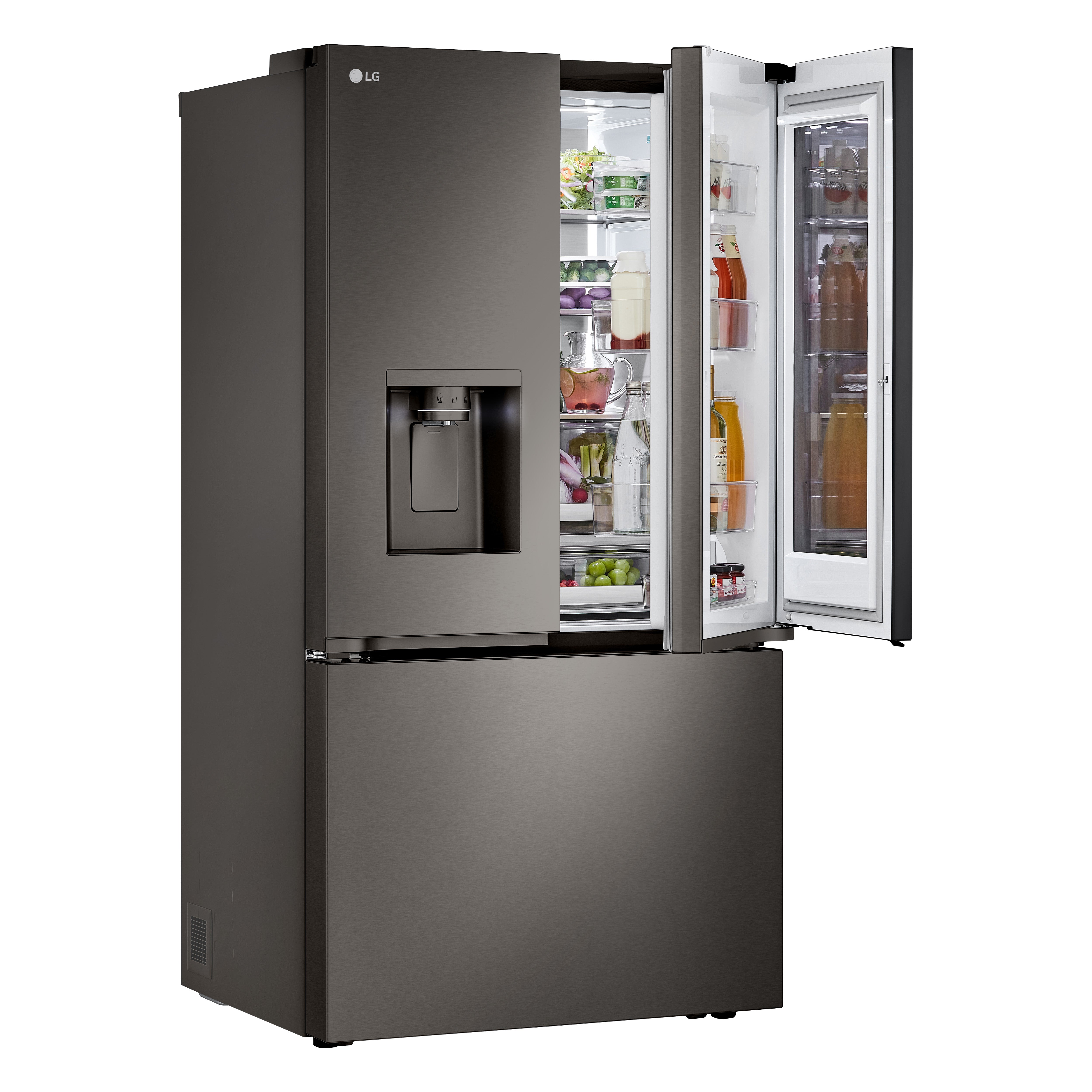 LG - 35.8 Inch 30.7 cu. ft French Door Refrigerator in Black Stainless - LRYKS3106D