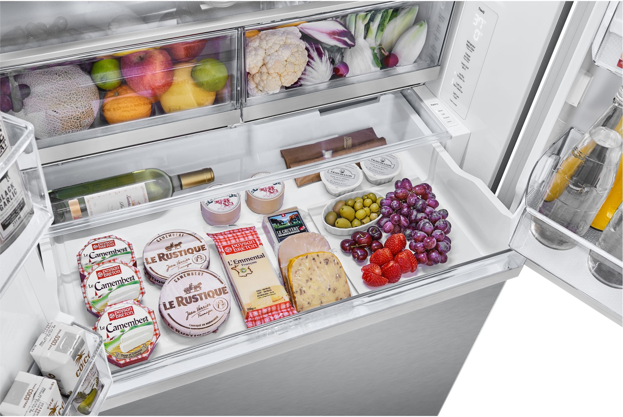LG - 35.75 Inch 25.5 cu. ft French Door Refrigerator in Stainless - LRYXC2606S