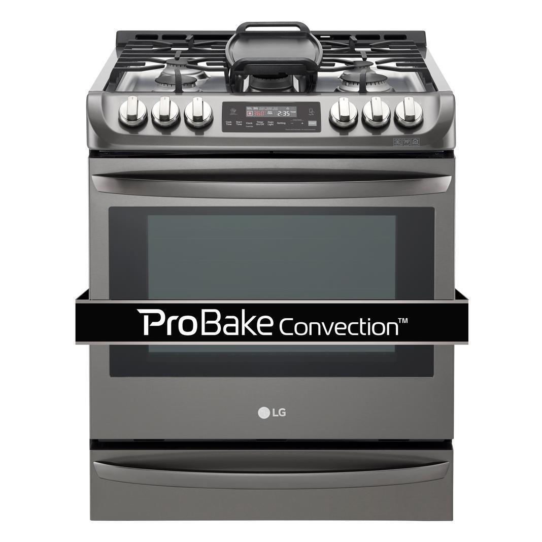 LG - 6.3 cu. ft Gas Range in Black Stainless - LSG5513BD