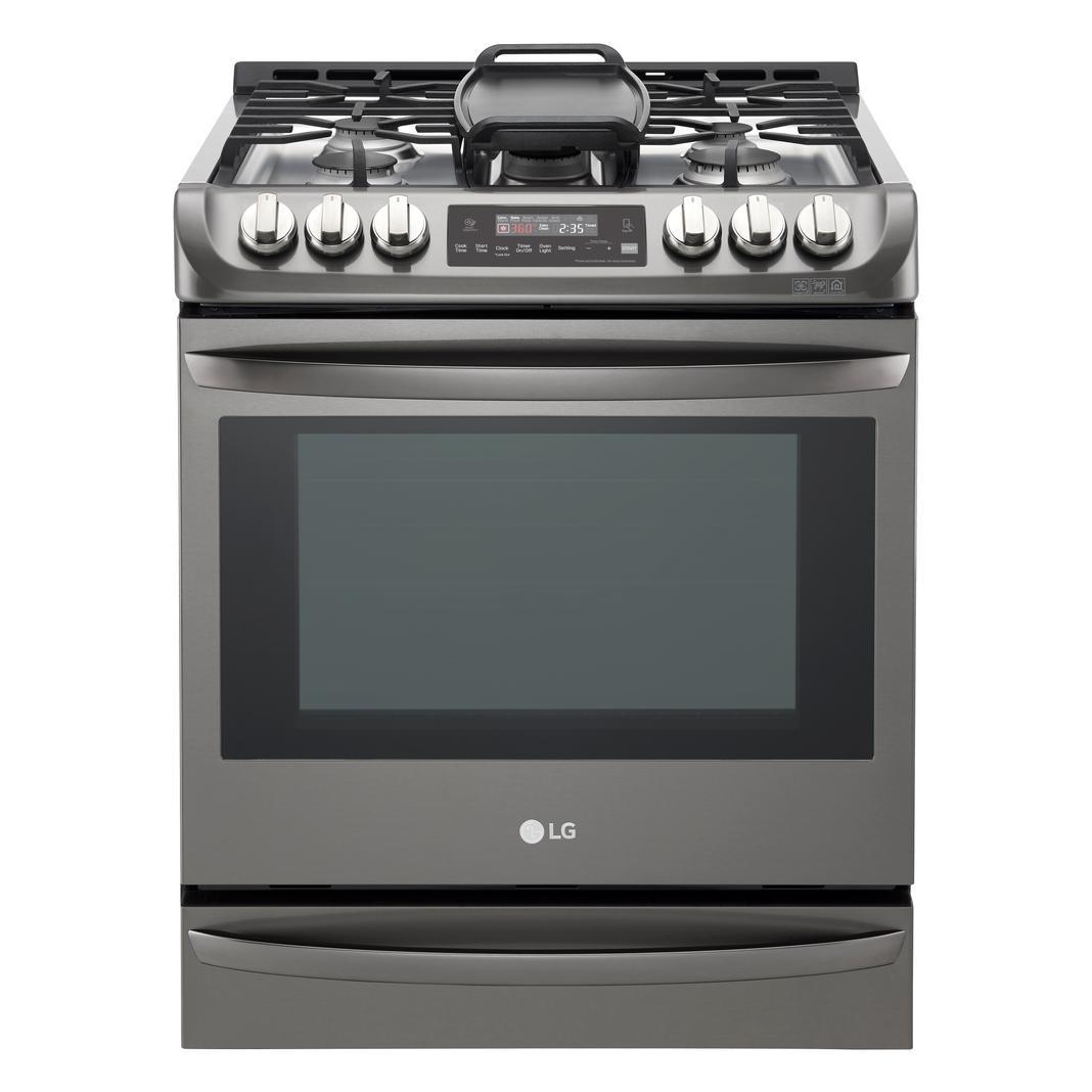 LG - 6.3 cu. ft Gas Range in Black Stainless - LSG5513BD