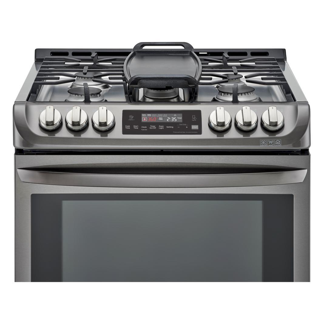 LG - 6.3 cu. ft Gas Range in Black Stainless - LSG5513BD