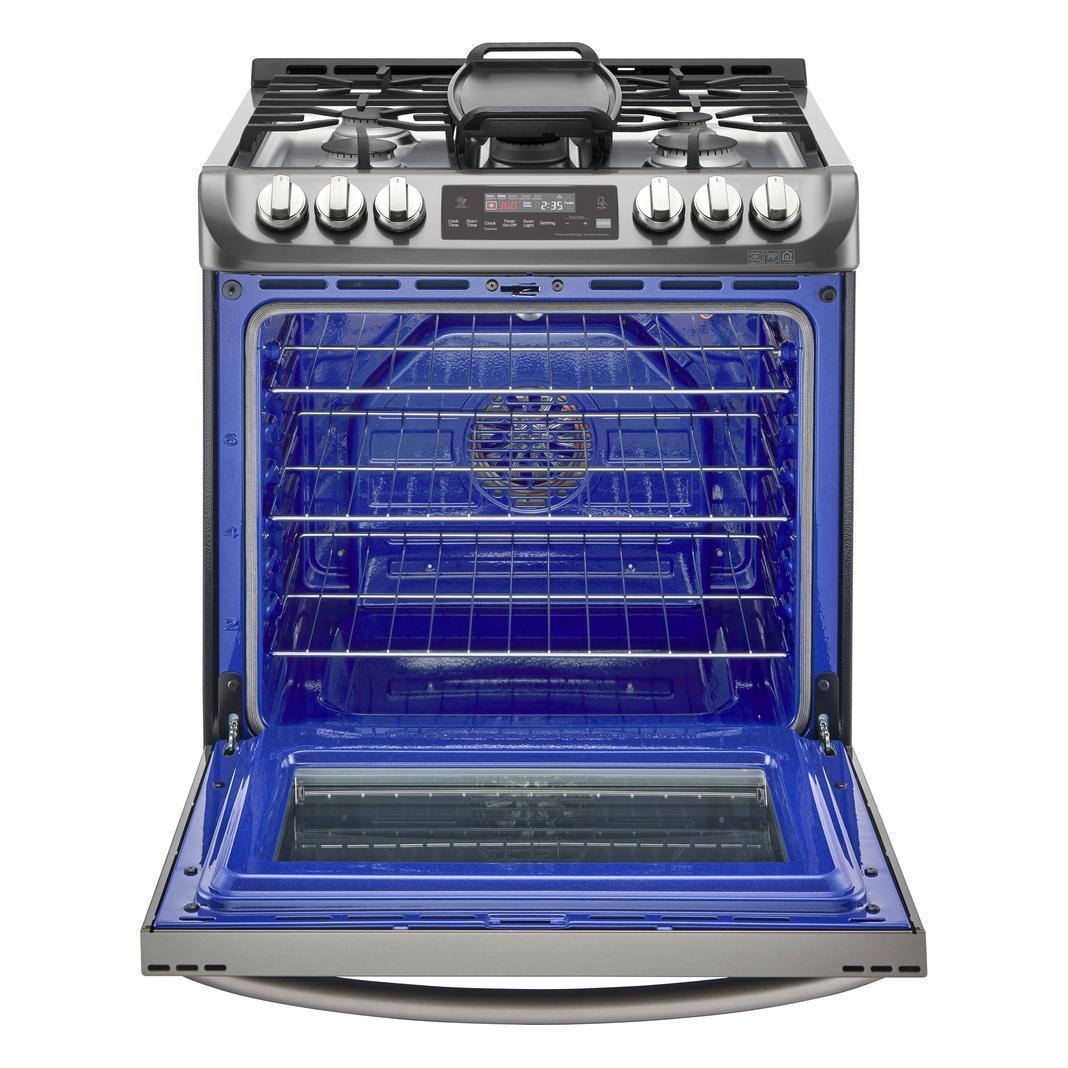 LG - 6.3 cu. ft Gas Range in Black Stainless - LSG5513BD