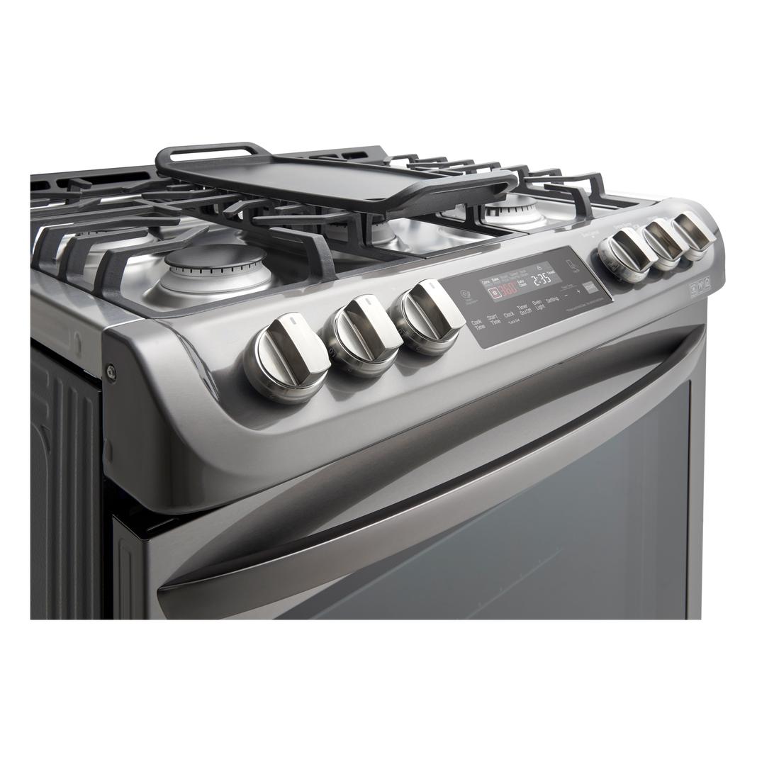 LG - 6.3 cu. ft Gas Range in Black Stainless - LSG5513BD
