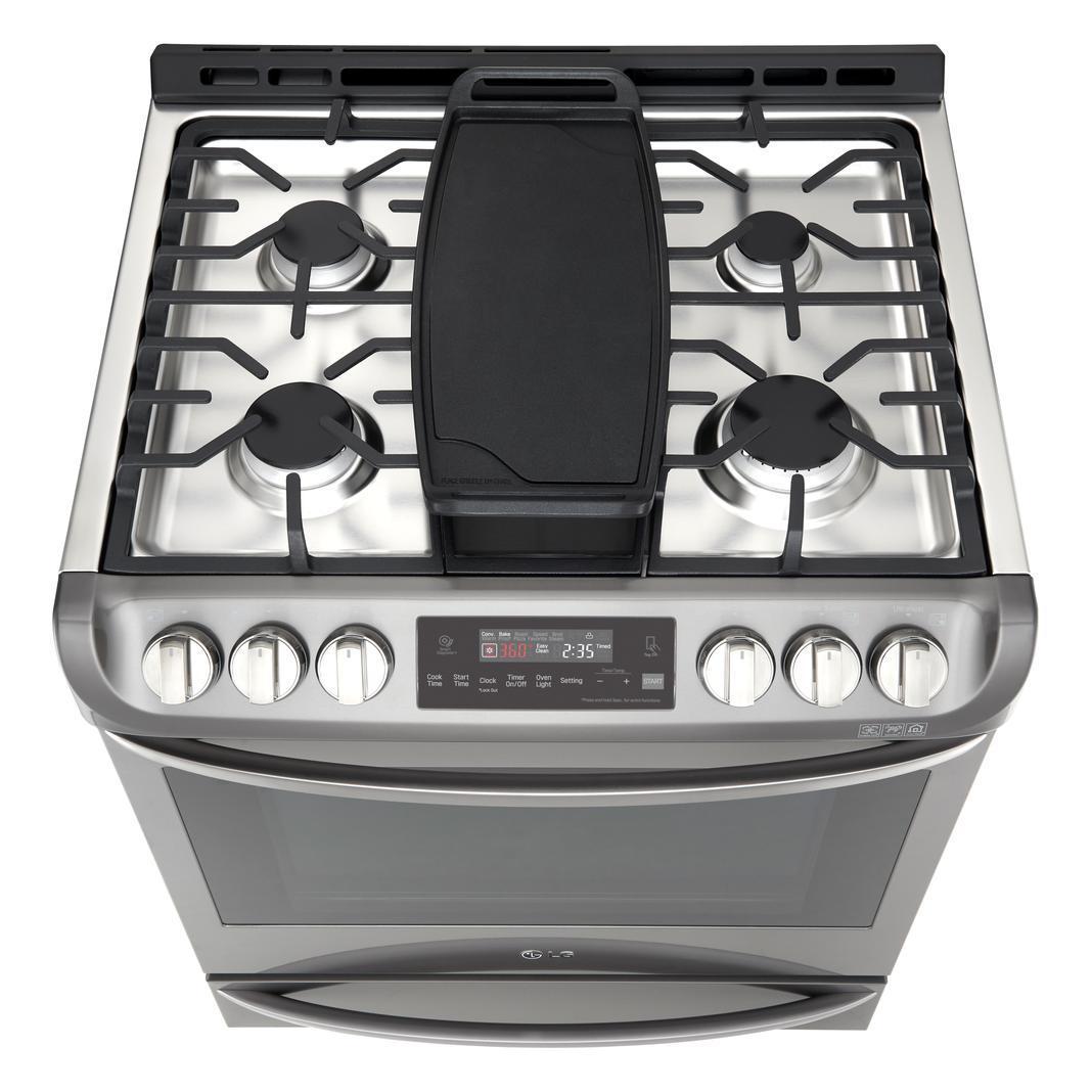 LG - 6.3 cu. ft Gas Range in Black Stainless - LSG5513BD