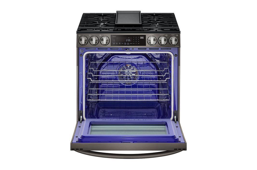 LG - 6.3 cu. ft Gas Range in Black Stainless - LSGL6335D