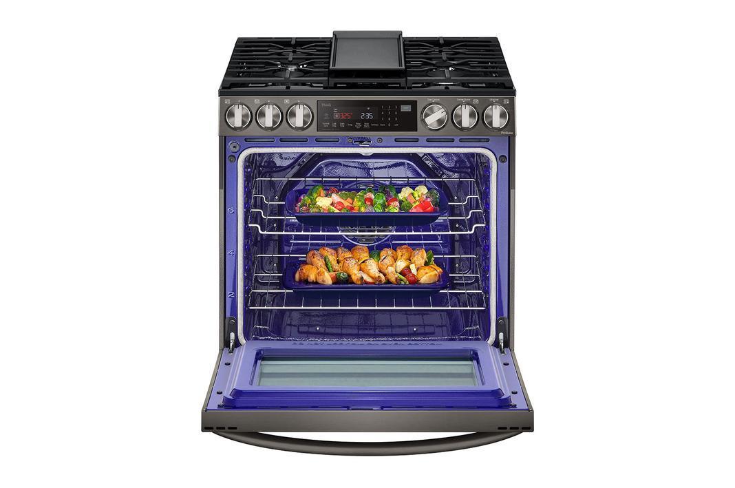 LG - 6.3 cu. ft Gas Range in Black Stainless - LSGL6335D