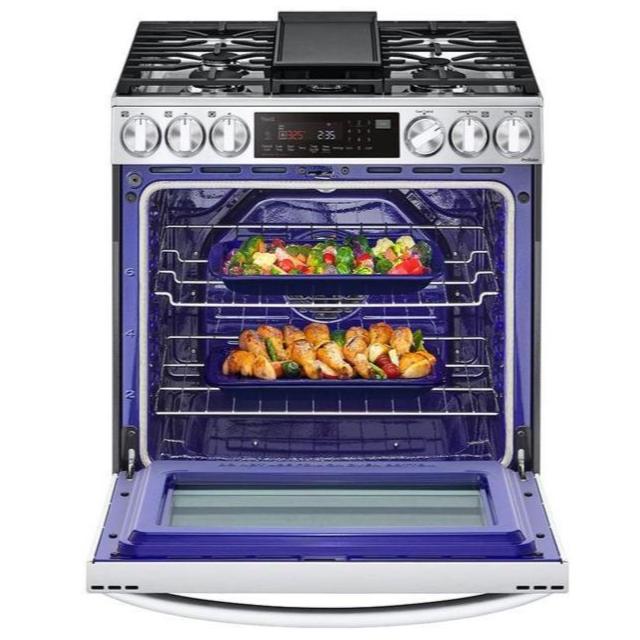 LG - 6.3 cu. ft Gas Range in Stainless - LSGL6335F