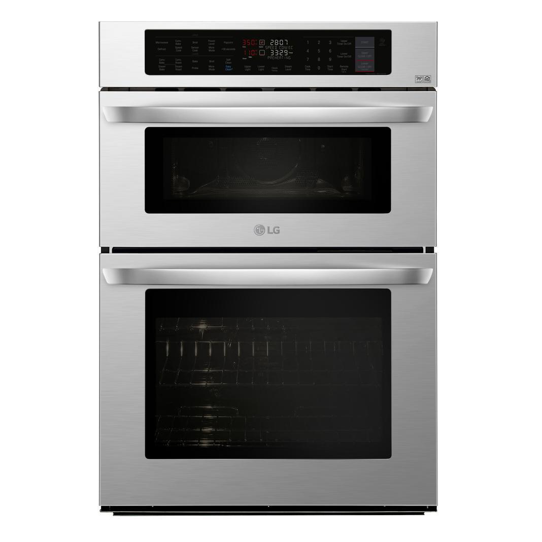 LG - 6.4 cu. ft Combination Wall Oven in Stainless - LWC3063ST