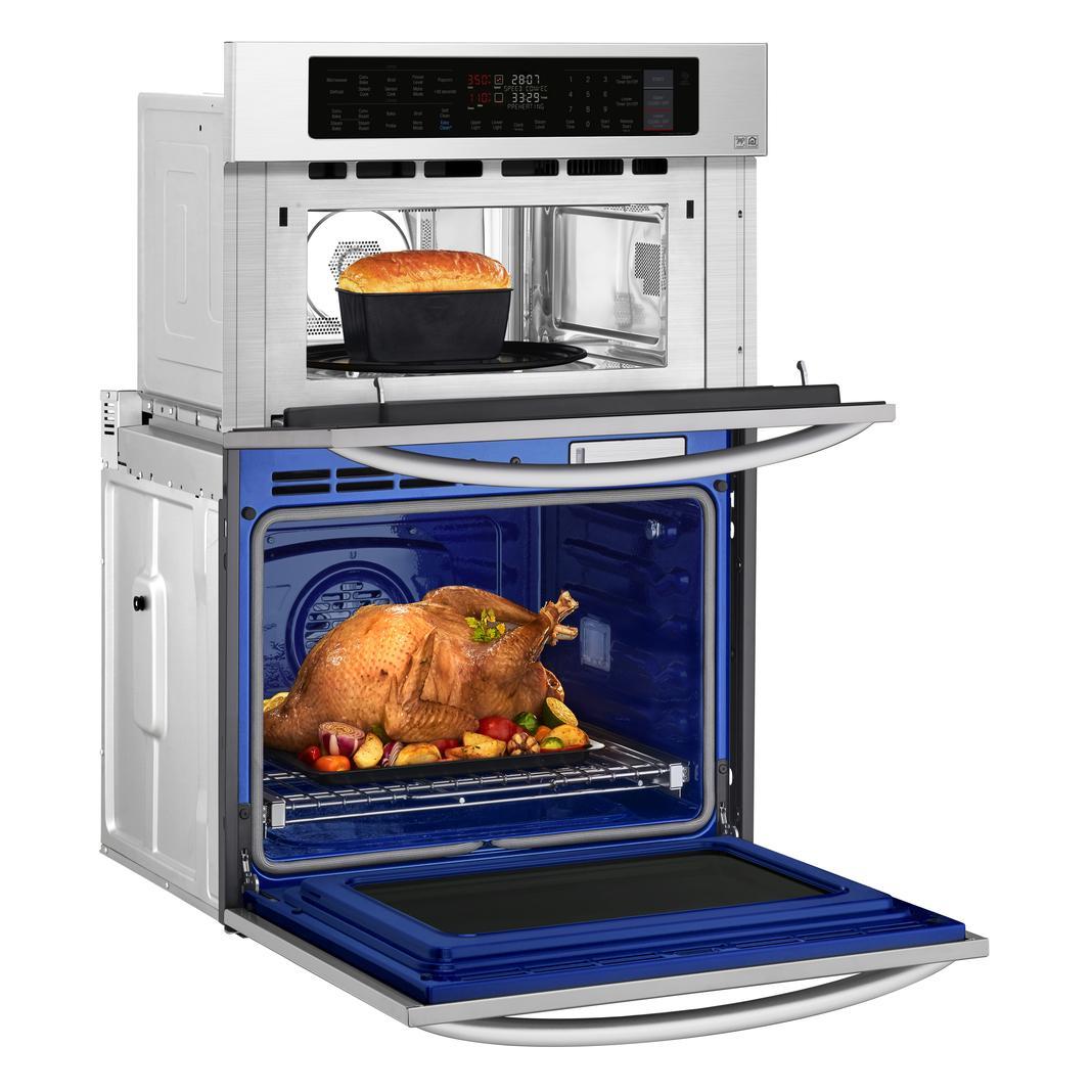 LG - 6.4 cu. ft Combination Wall Oven in Stainless - LWC3063ST