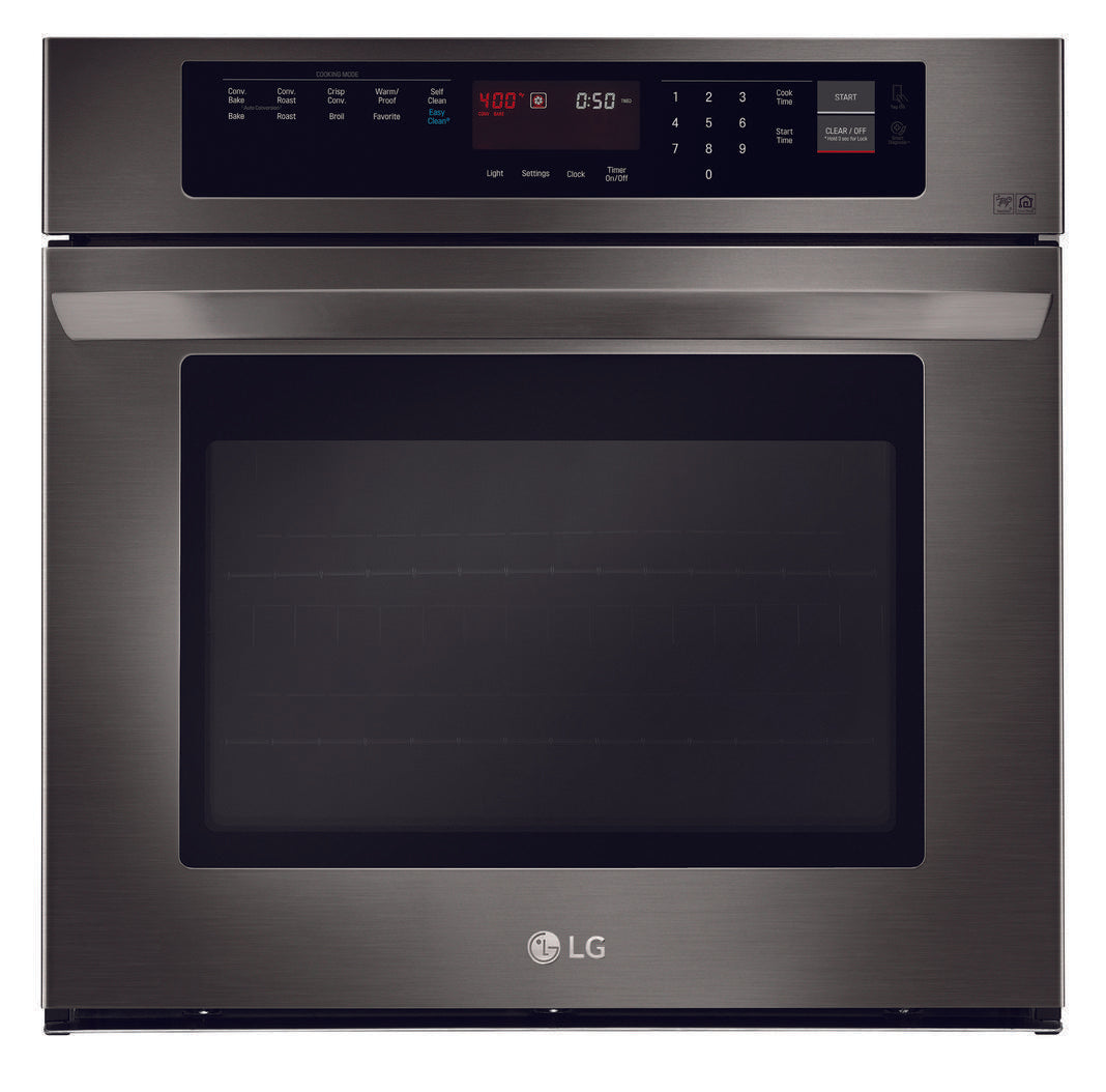LG - 4.7 cu. ft Single Wall Oven in Black Stainless - LWS3063BD