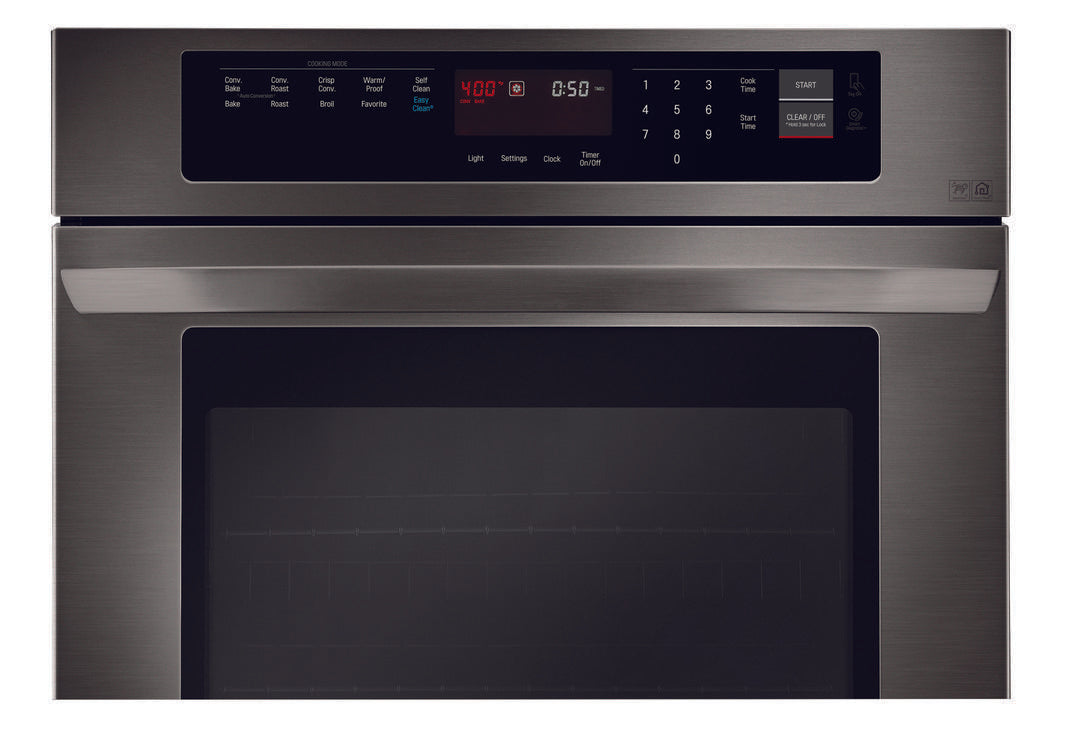 LG - 4.7 cu. ft Single Wall Oven in Black Stainless - LWS3063BD