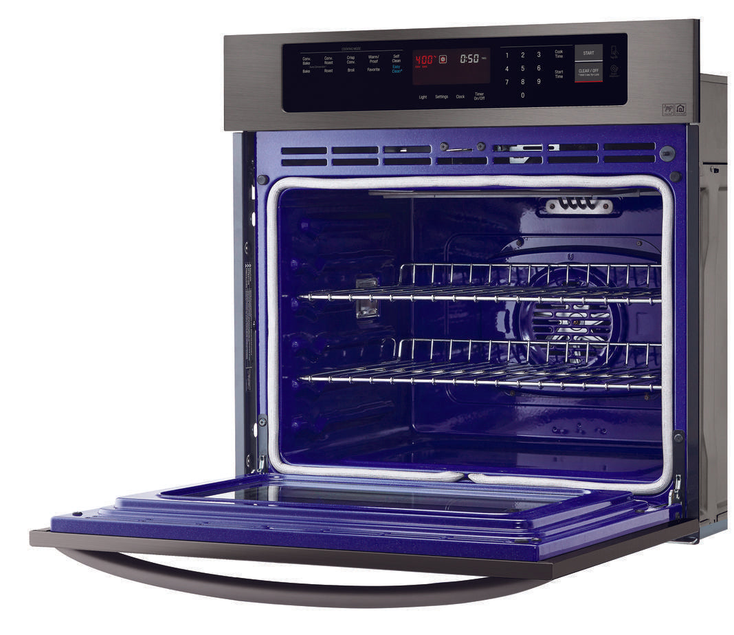 LG - 4.7 cu. ft Single Wall Oven in Black Stainless - LWS3063BD
