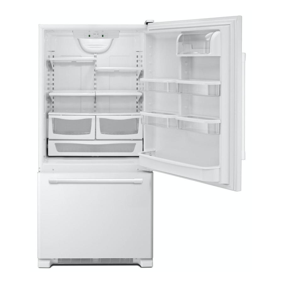Maytag - 29.3 Inch 19 cu. ft Bottom Mount Refrigerator in White - MBB1957FEW