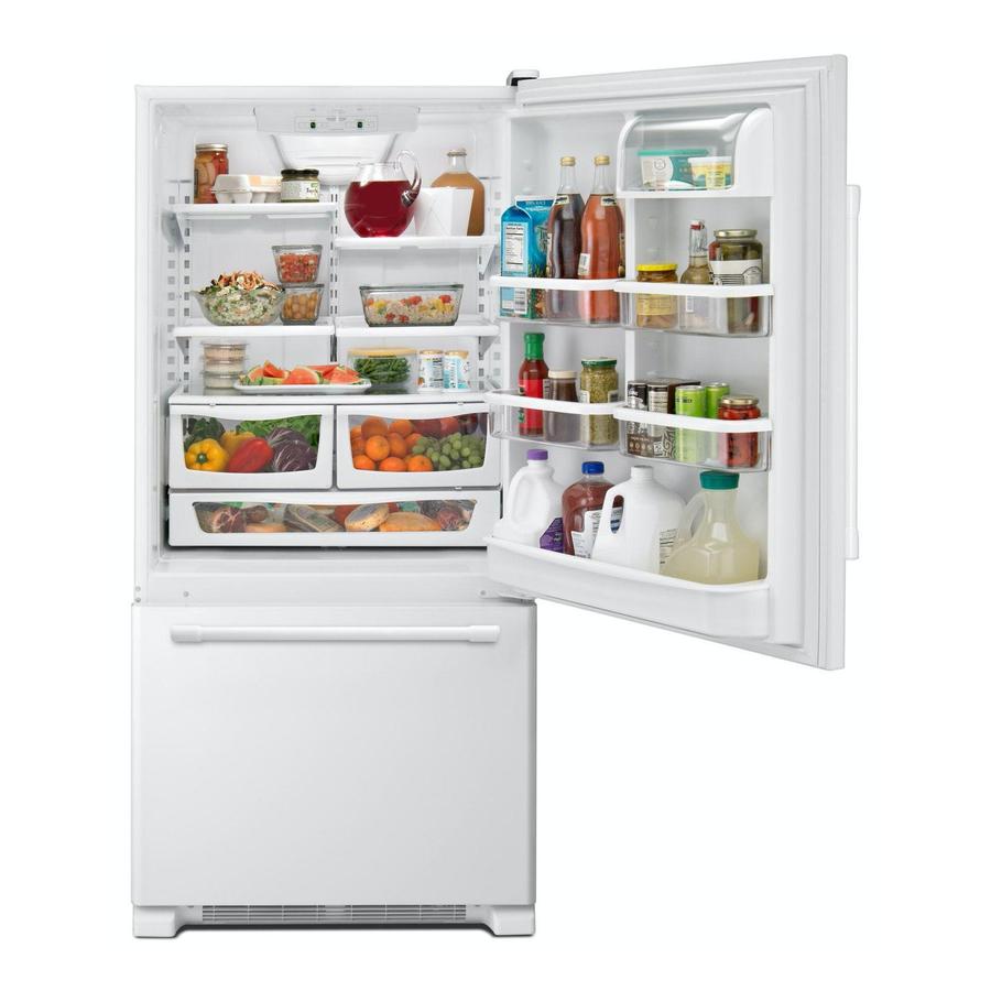 Maytag - 29.3 Inch 19 cu. ft Bottom Mount Refrigerator in White - MBB1957FEW