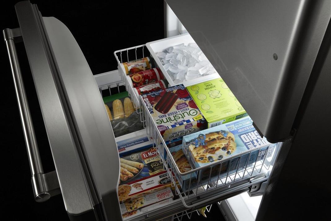 Maytag - 32.63 Inch 22.07 cu. ft Bottom Mount Refrigerator in Stainless - MBF2258FEZ