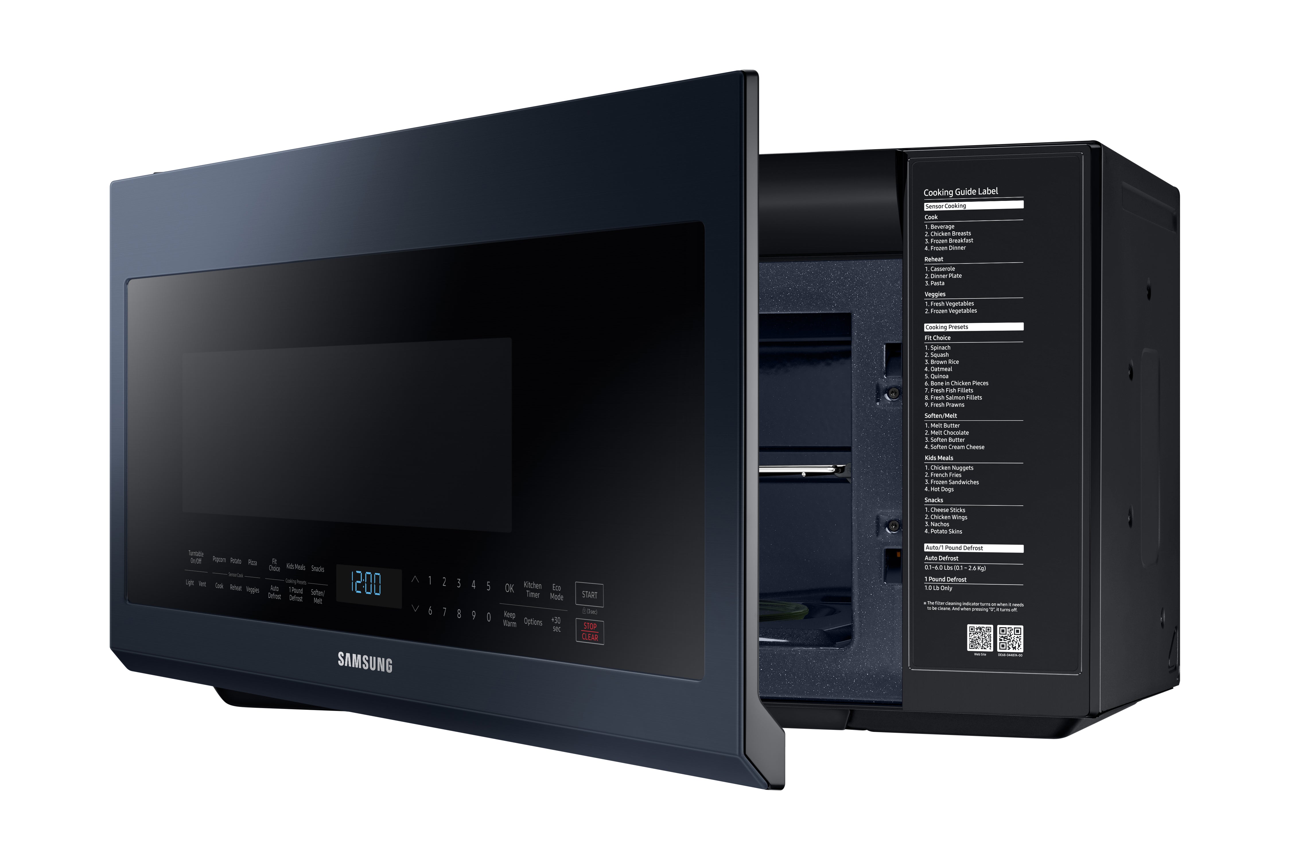 Samsung - Bespoke 2.1 cu. Ft Over the range Microwave in Blue - ME21A706BQN