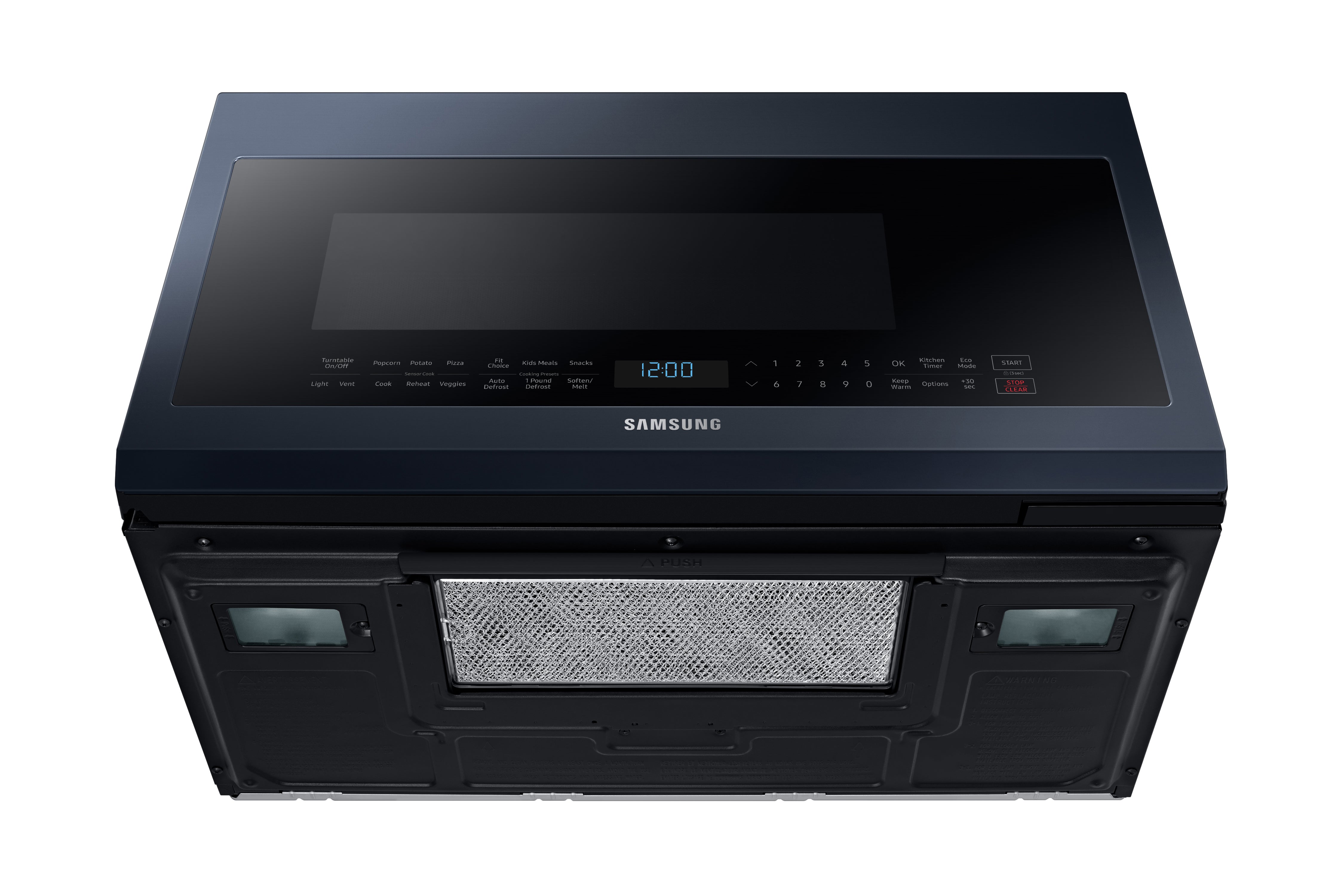 Samsung - Bespoke 2.1 cu. Ft Over the range Microwave in Blue - ME21A706BQN