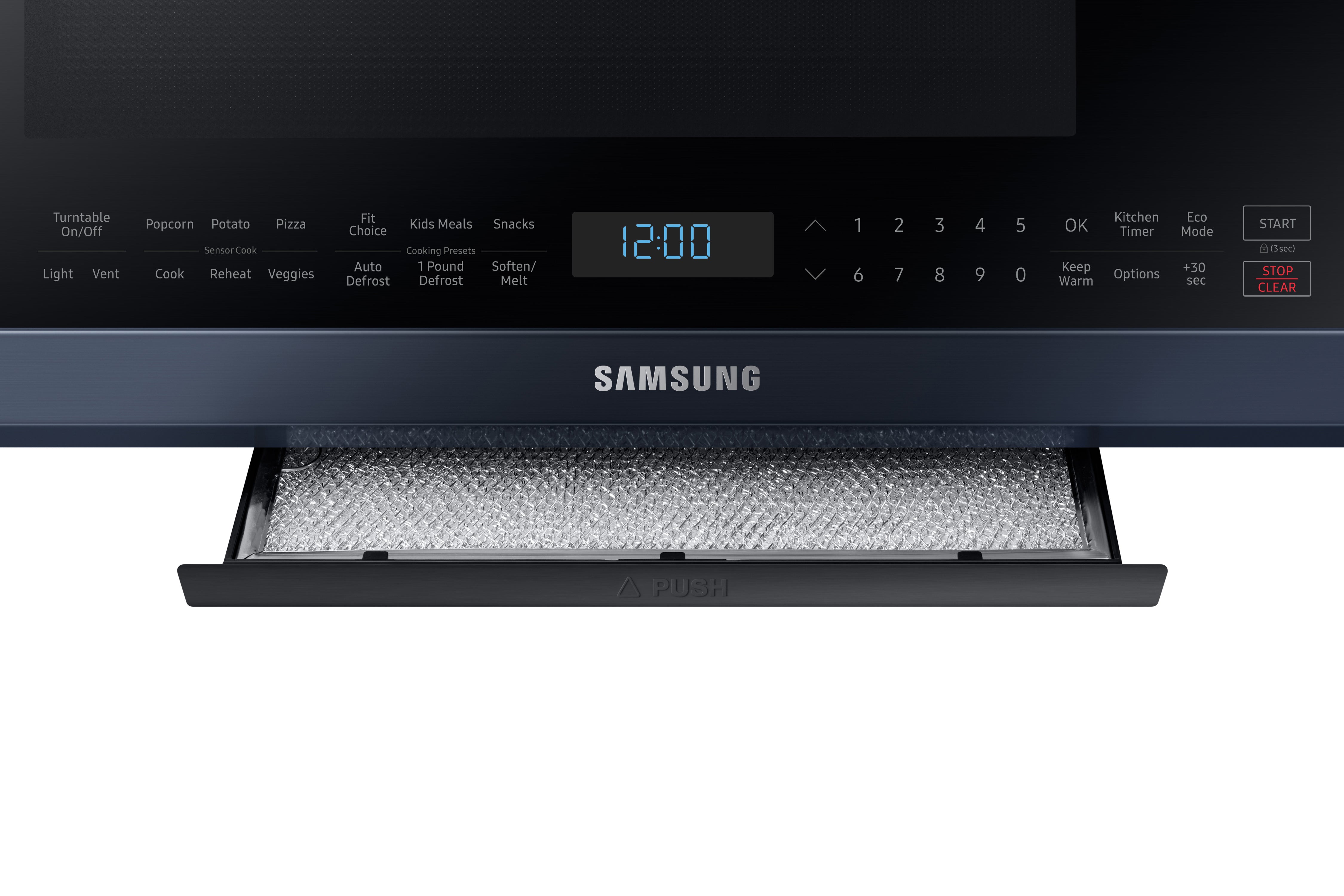 Samsung - Bespoke 2.1 cu. Ft Over the range Microwave in Blue - ME21A706BQN