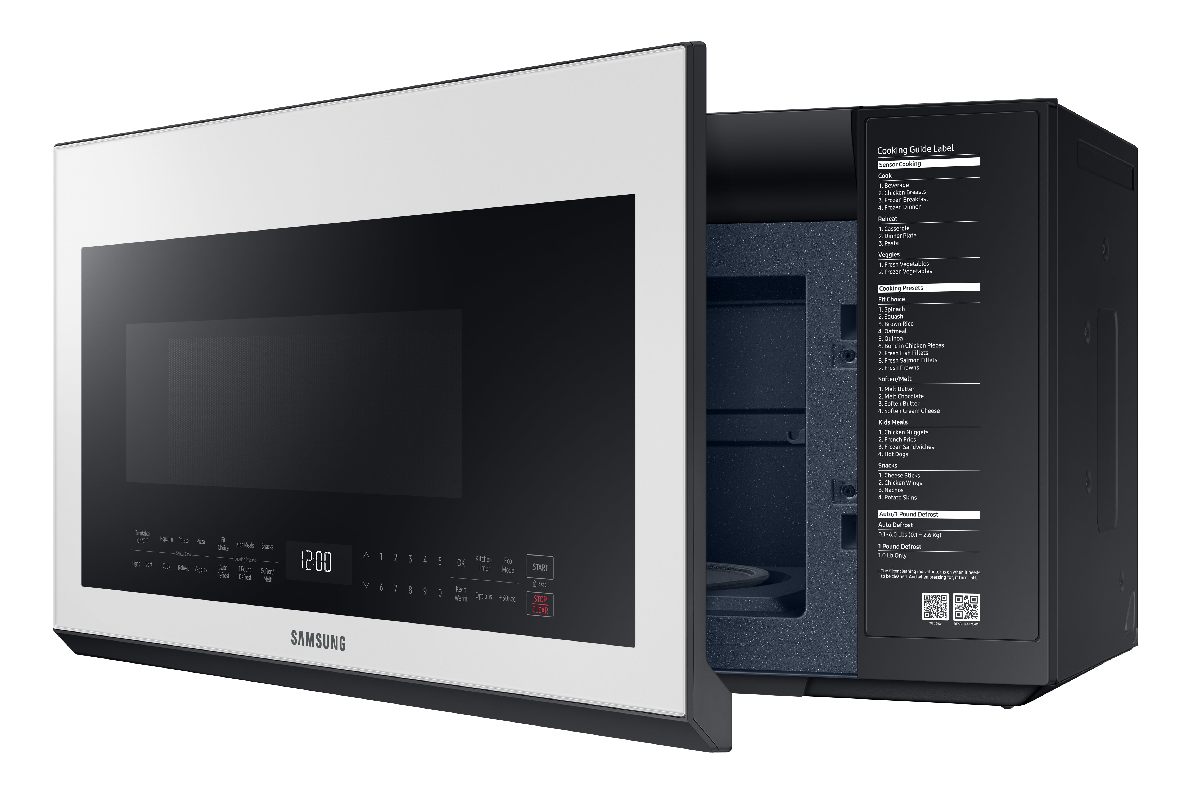 Samsung - Bespoke 2.1 cu. Ft Over the range Microwave in White - ME21B706B12
