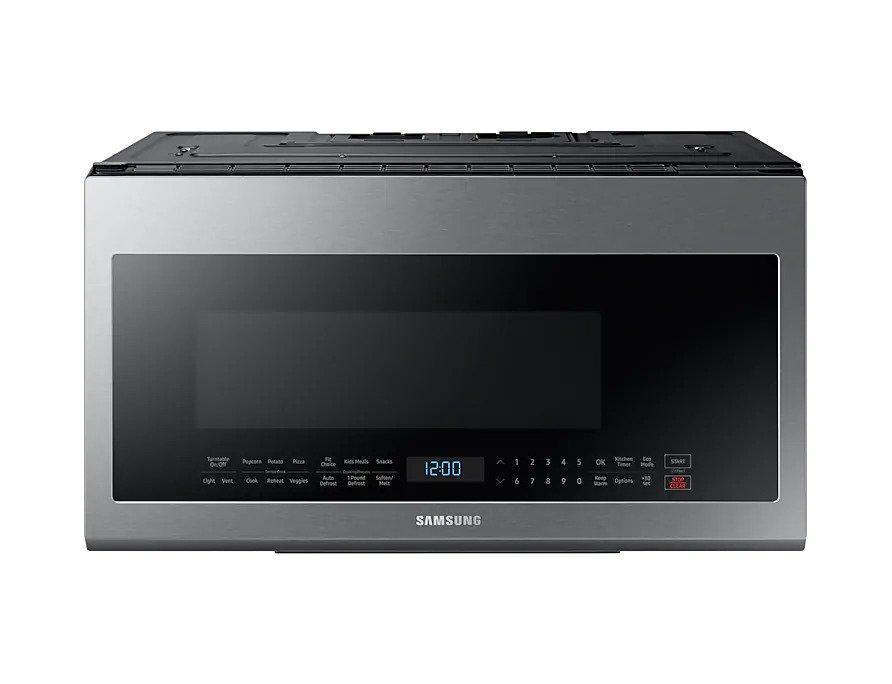 Samsung - Bespoke 2.1 cu. Ft Over the range Microwave in Stainless - ME21M706BAS