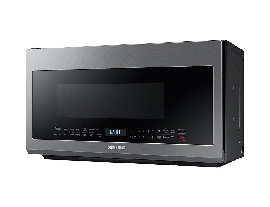 Samsung - Bespoke 2.1 cu. Ft Over the range Microwave in Stainless - ME21M706BAS