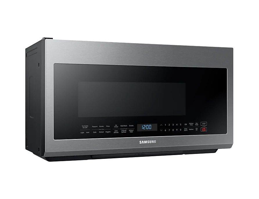 Samsung - Bespoke 2.1 cu. Ft Over the range Microwave in Stainless - ME21M706BAS