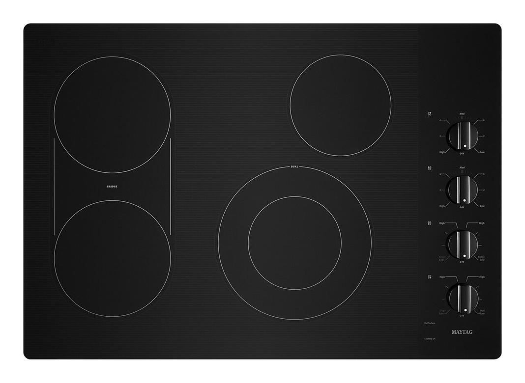 Maytag - 30.8125 inch wide Electric Cooktop in Black - MEC8830HB