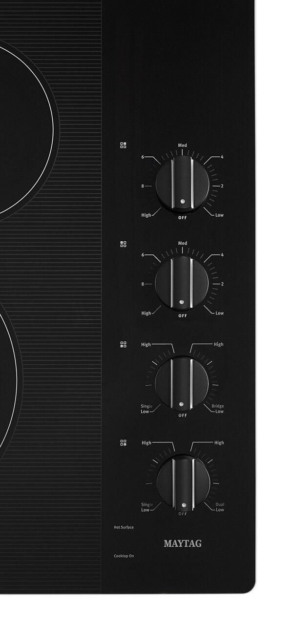 Maytag - 30.8125 inch wide Electric Cooktop in Black - MEC8830HB