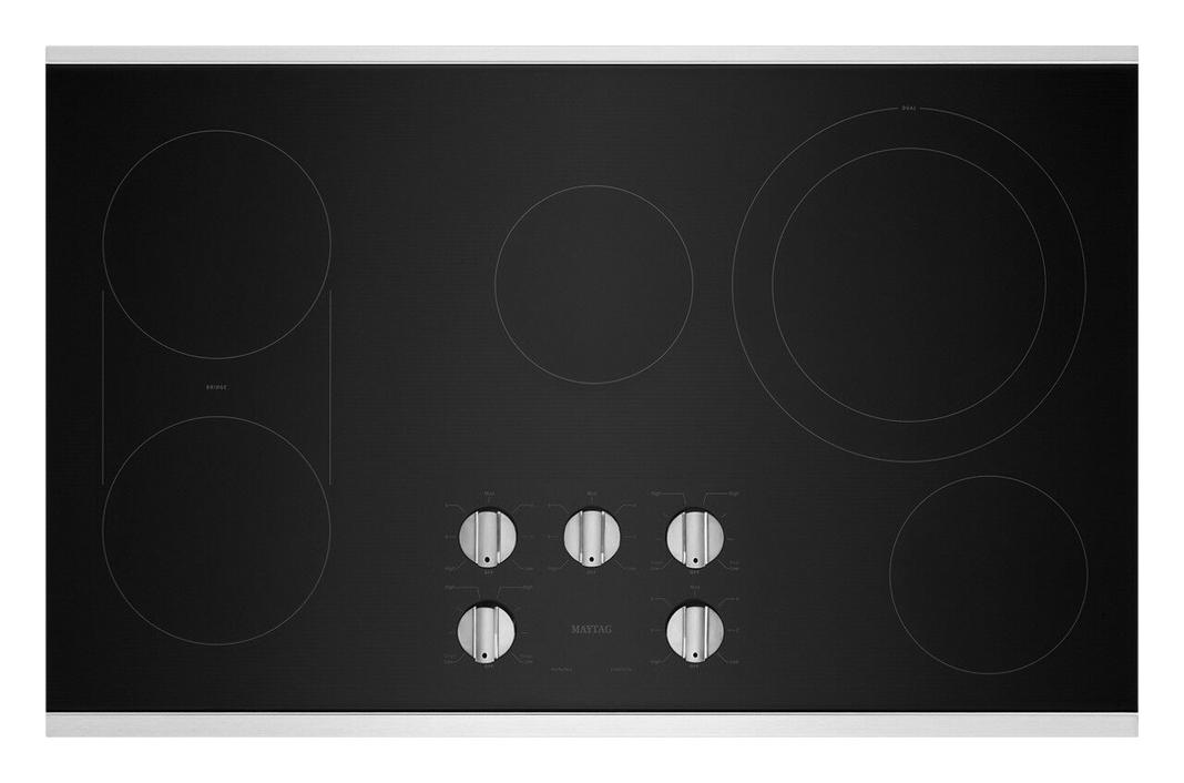 Maytag - 36.0625 inch wide Electric Cooktop in Stainless - MEC8836HS