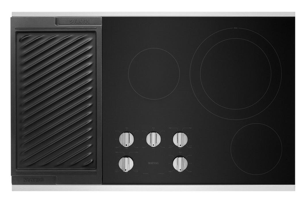 Maytag - 36.0625 inch wide Electric Cooktop in Stainless - MEC8836HS