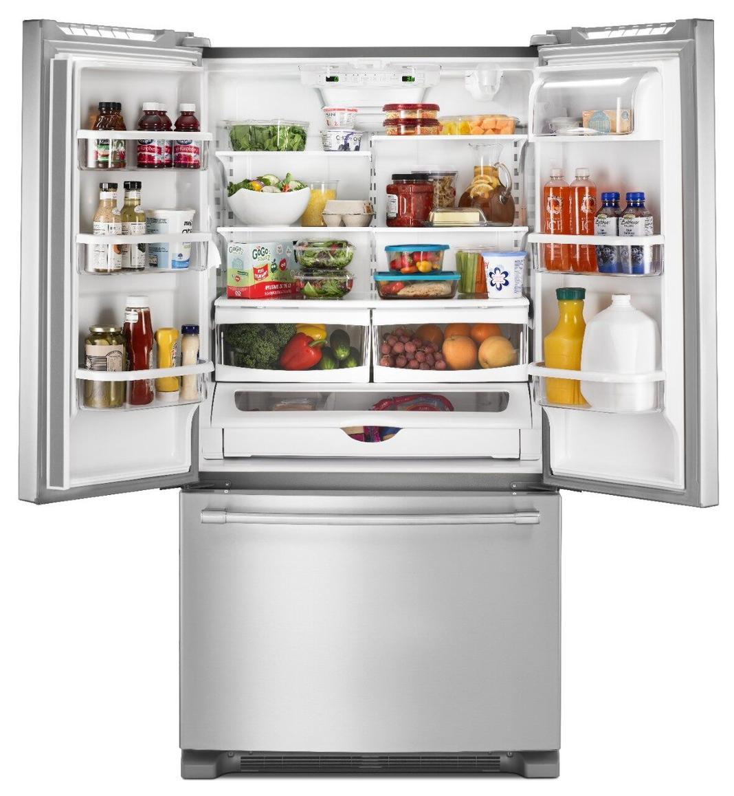 Maytag - 35.63 Inch 20 cu. ft French Door Refrigerator in Stainless - MFC2062FEZ